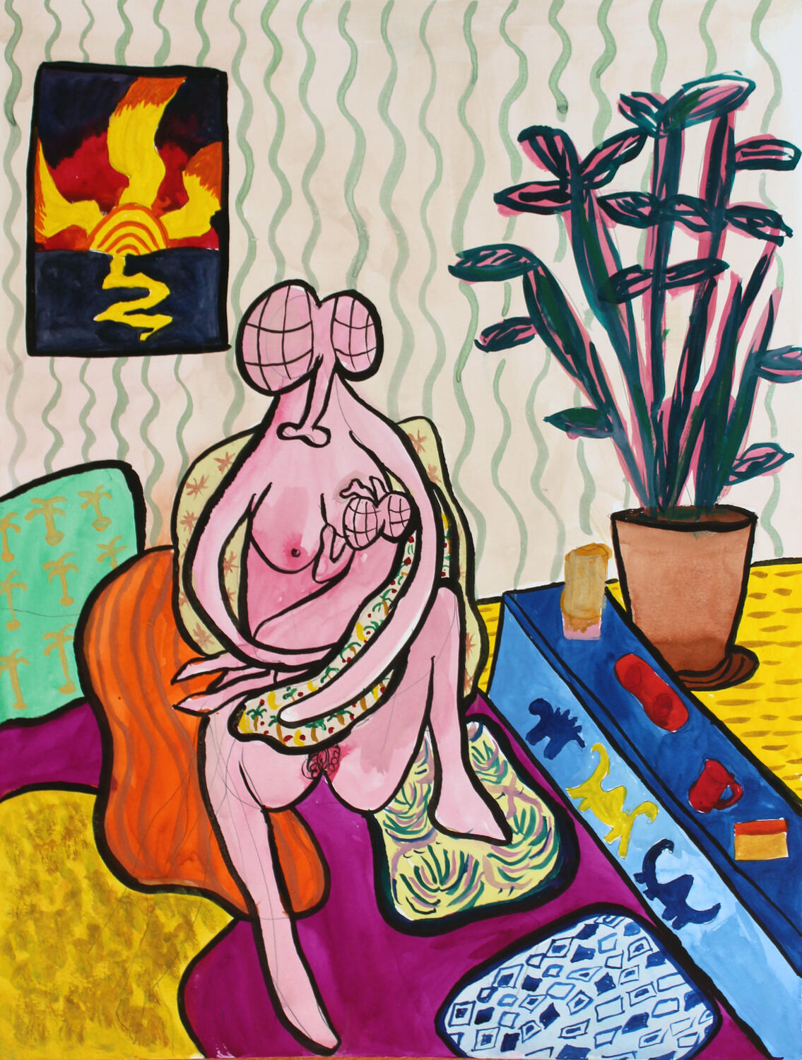 "Chillen und Stillen" 2022 Watercolour on paper